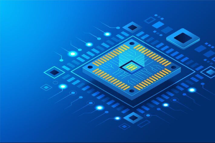 Realistic microchip processor background