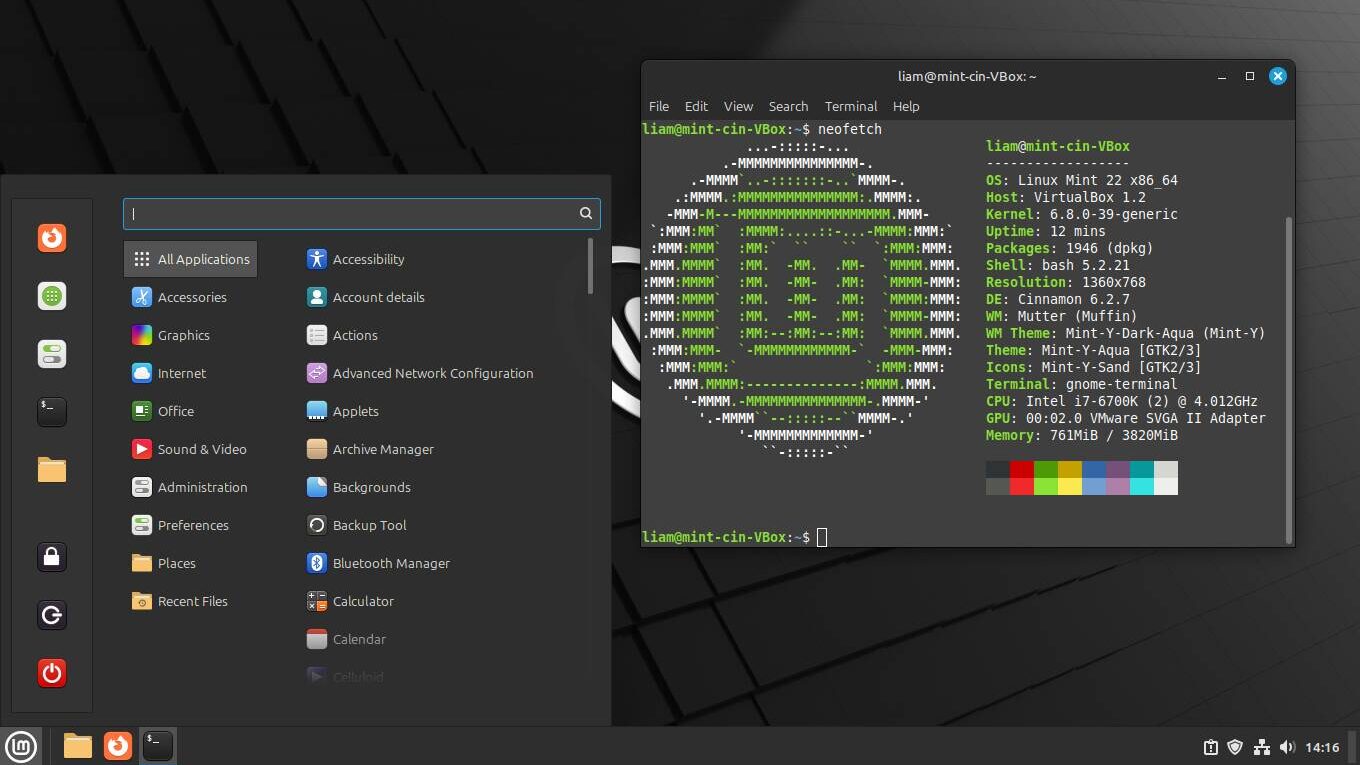 Mint 22 With Cinnamon 6.2 showing a terminal window with Neofetch