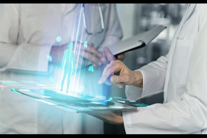 Close up people wearing lab coats