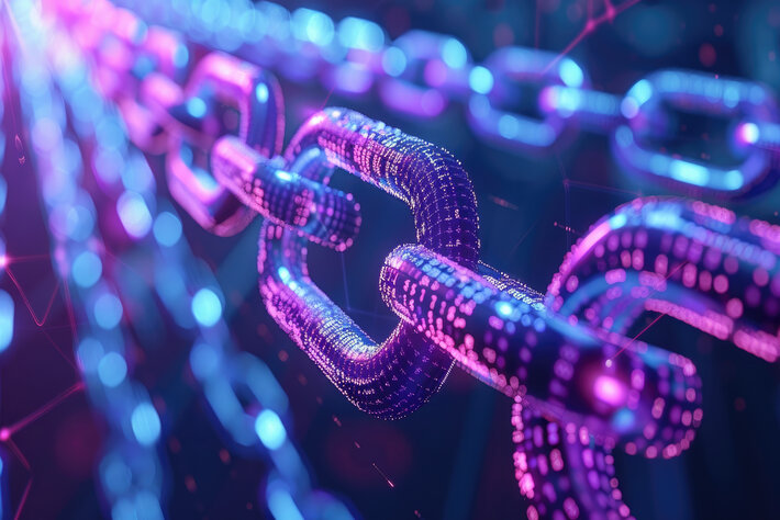3d rendering of blockchain technology