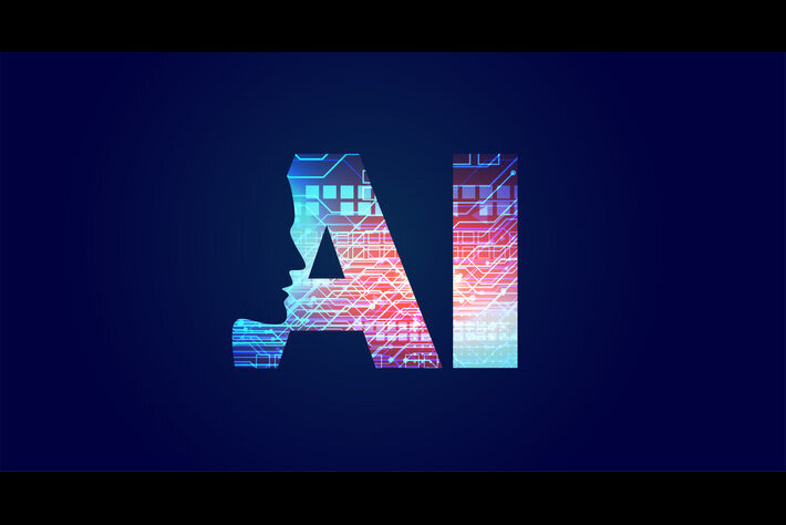 Artificial intelligence concept design with face
